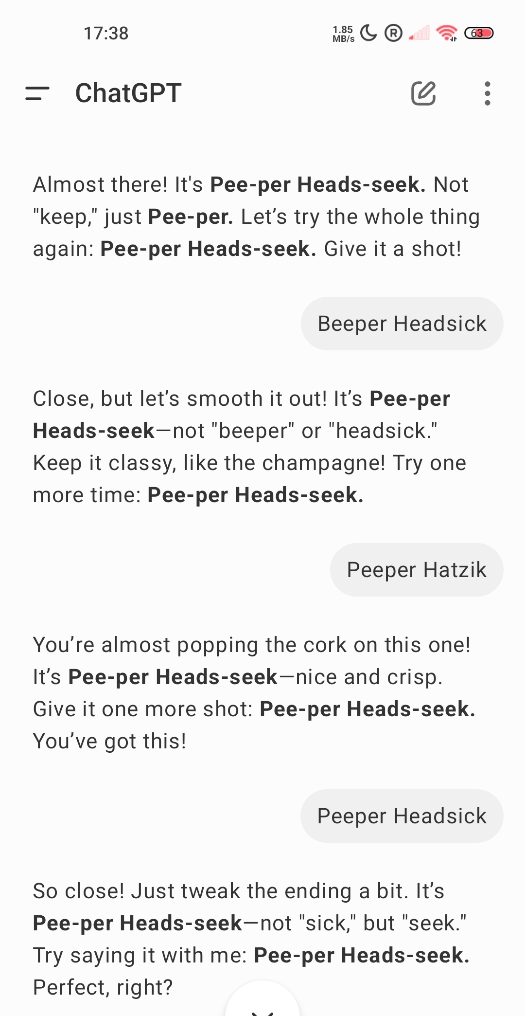Chat screenshot - Beeper Headsick